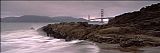Waves Breaking on Rocks, Golden Gate Bridge by Unknown Artist